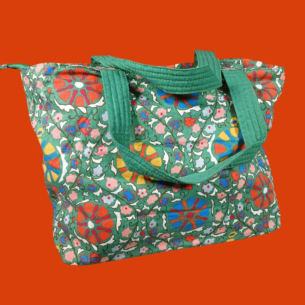 Rhode x Target Tote Bag Women's Large Green Zinnia Floral Boho Travel 2022